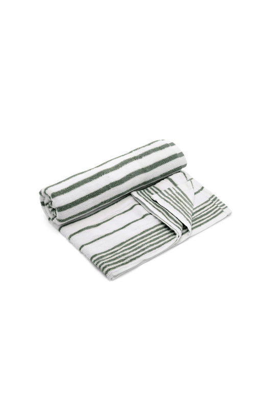 Redtag-Green-Stripe-Bath-Towel-Category:Towels,-Colour:Green,-Deals:New-In,-Dept:Home,-Filter:Home-Bathroom,-HMW-BAC-Towels,-New-In-HMW-BAC,-Non-Sale,-S23A,-Section:Homewares-Home-Bathroom-