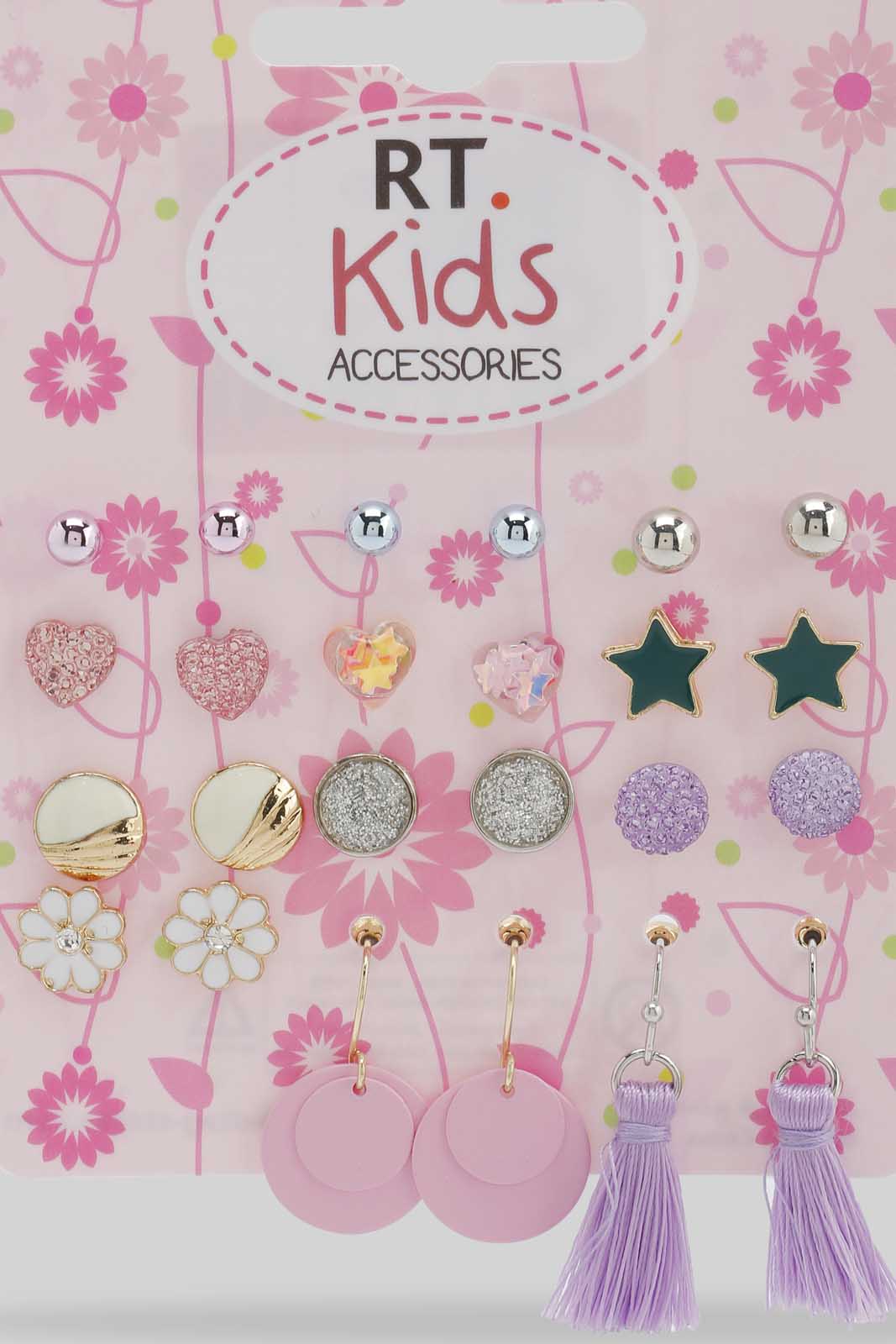 Redtag-Assorted-S/12-Stud-Category:Jewellery,-Colour:Assorted,-Filter:Girls-Accessories,-GIR-Jewellery,-New-In,-New-In-GIR-ACC,-Non-Sale,-Section:Girls-(0-to-14Yrs),-W22B-Girls-