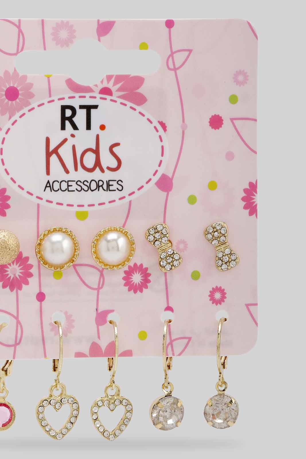 Redtag-Assorted-S/6-Stud-Category:Jewellery,-Colour:Assorted,-Filter:Girls-Accessories,-GIR-Jewellery,-New-In,-New-In-GIR-ACC,-Non-Sale,-Section:Girls-(0-to-14Yrs),-W22B-Girls-