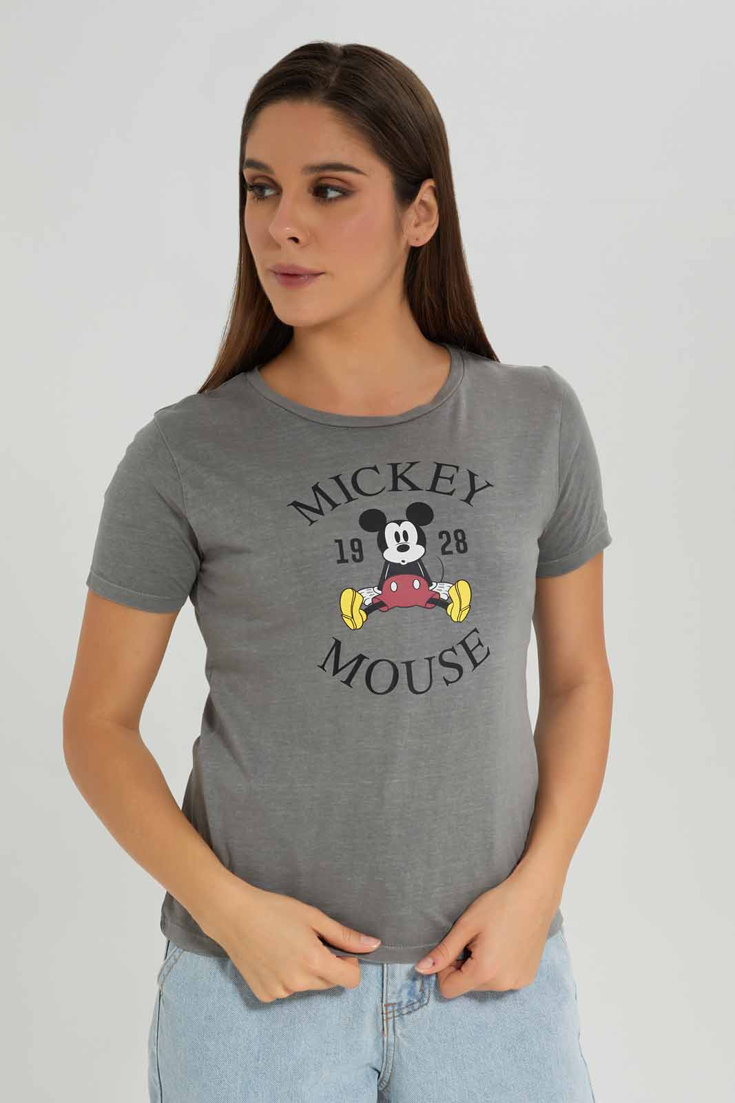 Redtag-Women-Charcoal-Mickey-Printed-T-Shirt-Category:T-Shirts,-CHA,-Colour:Charcoal,-Deals:New-In,-Dept:Ladieswear,-Filter:Women's-Clothing,-New-In-Women-APL,-Non-Sale,-Section:Women,-TBL,-W22A,-Women-T-Shirts-Women's-