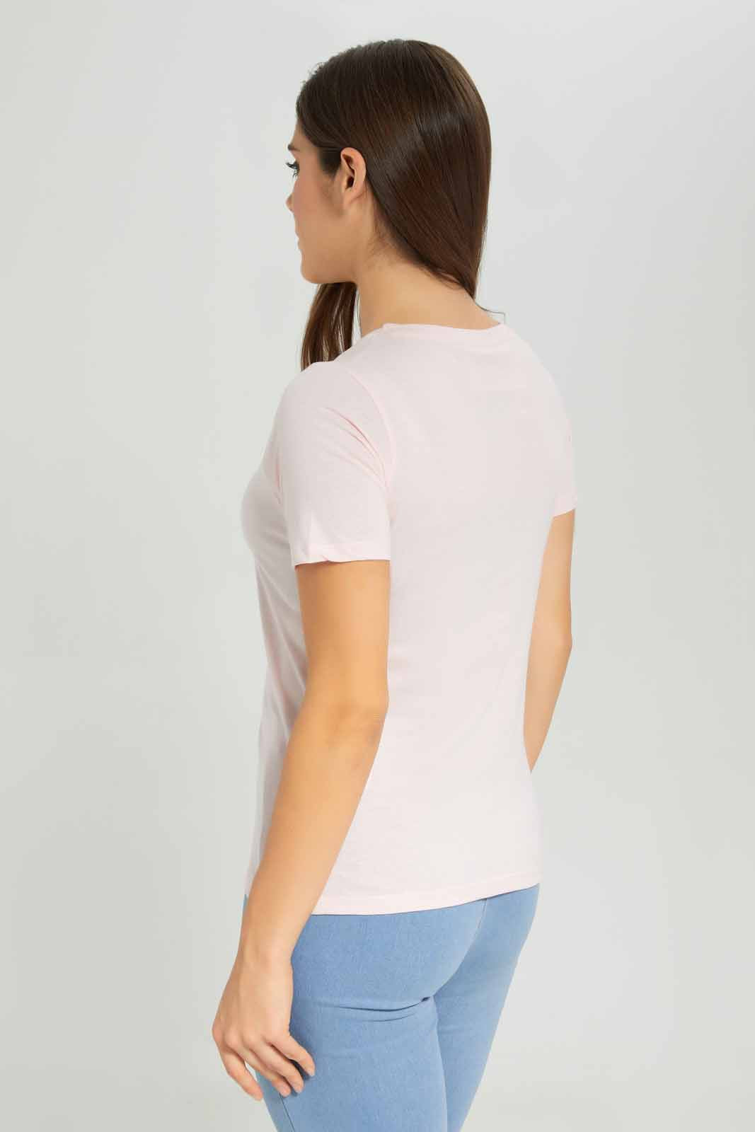 Redtag-Women-Pale-Pink-Flinstone-Printed-T-Shirt-Category:T-Shirts,-Colour:Apricot,-Deals:New-In,-Dept:Ladieswear,-Filter:Women's-Clothing,-New-In-Women-APL,-Non-Sale,-Section:Women,-TBL,-W22A,-Women-T-Shirts-Women's-