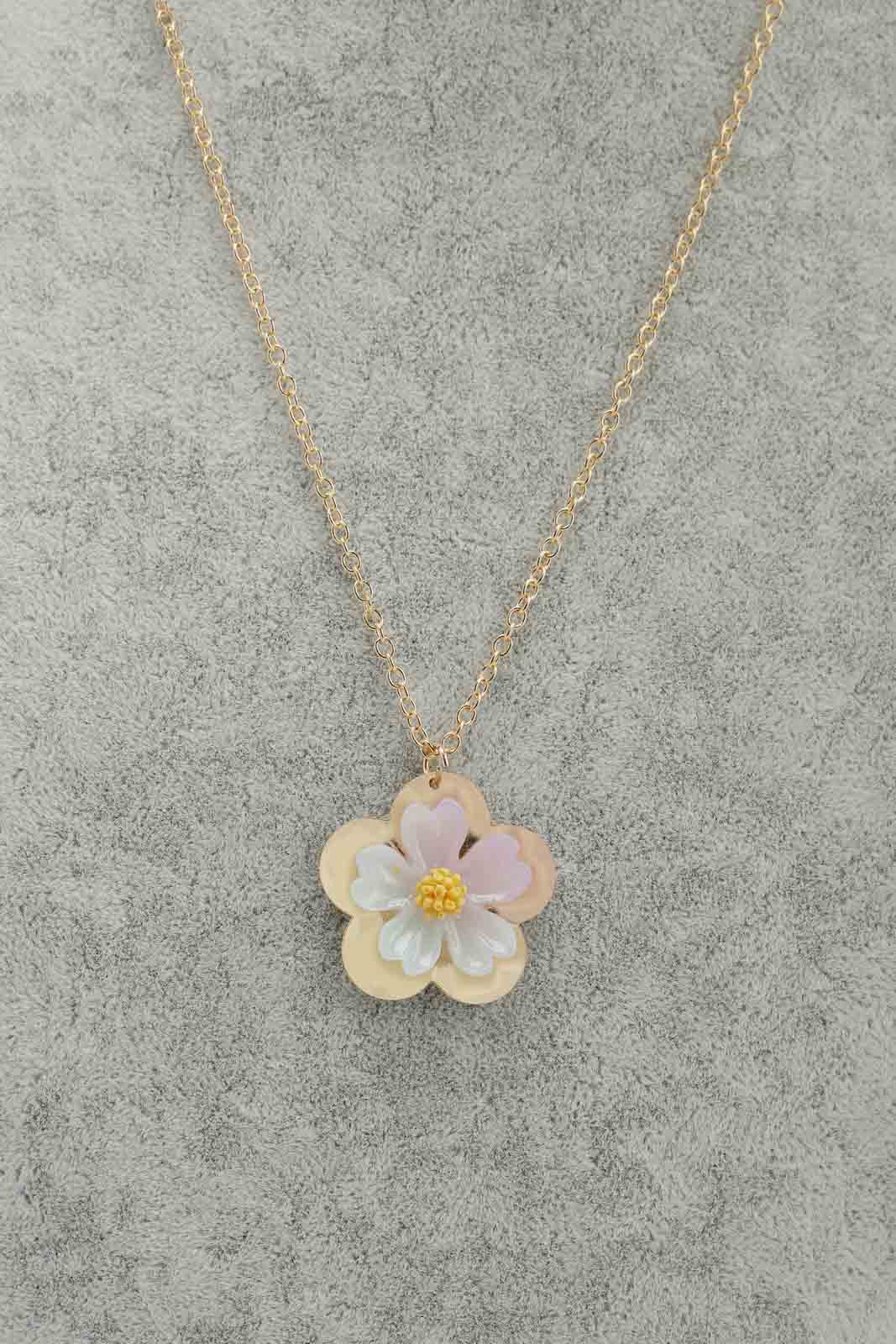 Girls Gold Flower Necklace Set (3 Piece)