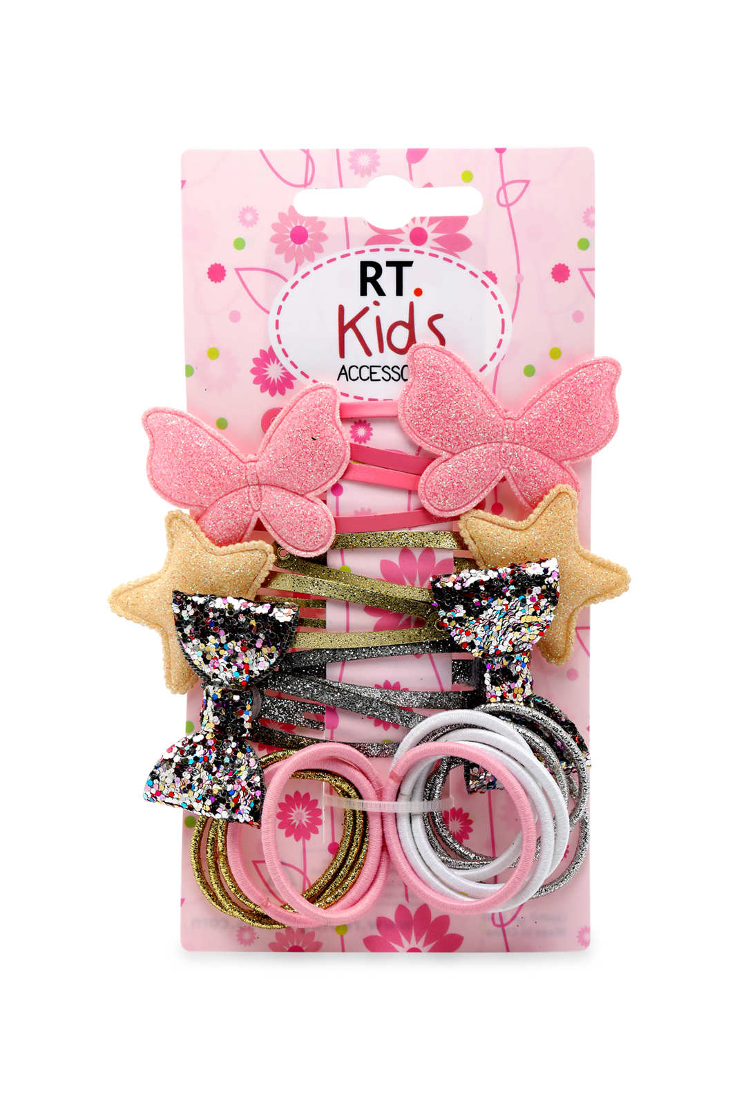Redtag-S/6-Hair-Clips+S/12-Elastic-Category:Hair-Accessories,-Colour:Multicolour,-Dept:Girls,-Filter:Girls-Accessories,-GIR-Hair-Accessories,-New-In,-New-In-GIR-ACC,-Non-Sale,-S23A,-Section:Girls-(0-to-14Yrs)-Girls-