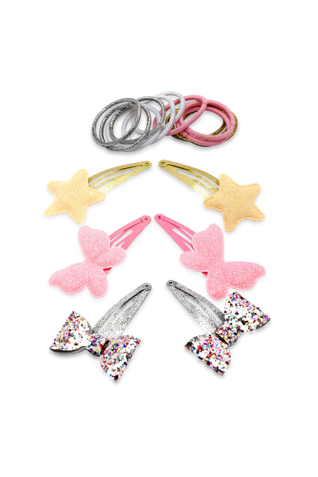 Redtag-S/6-Hair-Clips+S/12-Elastic-Category:Hair-Accessories,-Colour:Multicolour,-Dept:Girls,-Filter:Girls-Accessories,-GIR-Hair-Accessories,-New-In,-New-In-GIR-ACC,-Non-Sale,-S23A,-Section:Girls-(0-to-14Yrs)-Girls-