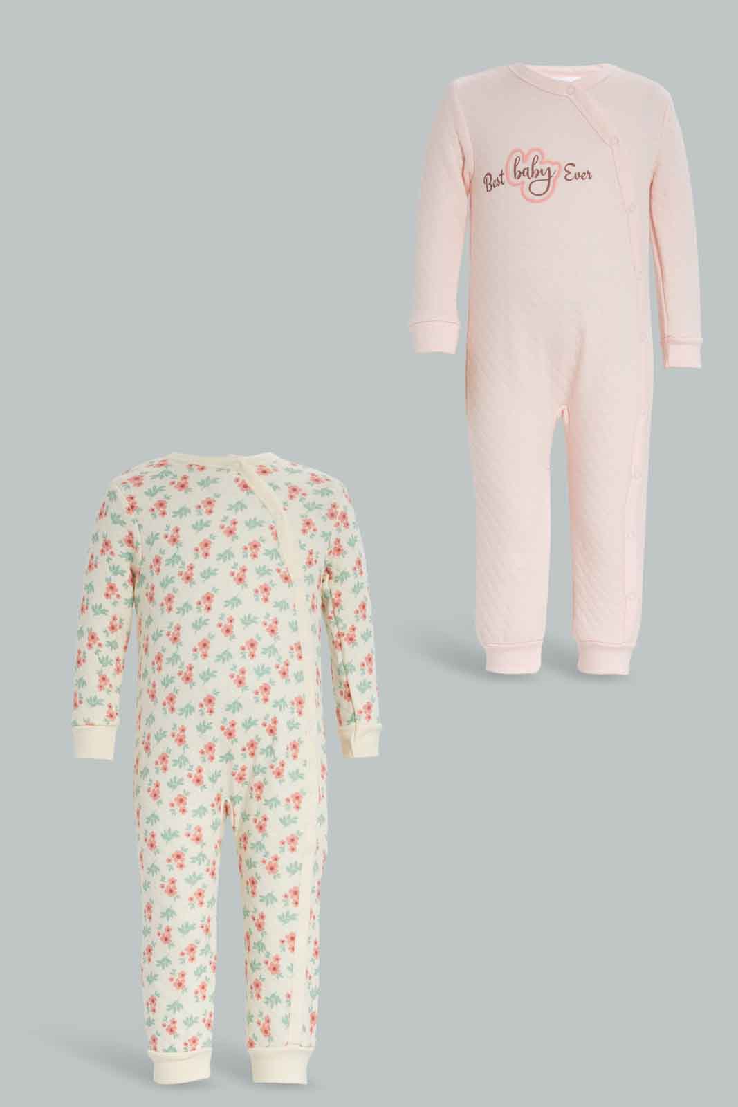 Redtag-Boys-Mid-Grey-Floral-2Pc-Rompers-Pack-Category:Rompers,-Colour:Assorted,-Deals:New-In,-Filter:Baby-(0-to-12-Mths),-NBB-Rompers,-New-In-NBB-APL,-Non-Sale,-Section:Boys-(0-to-14Yrs),-W22B-Baby-0 to 12 Months