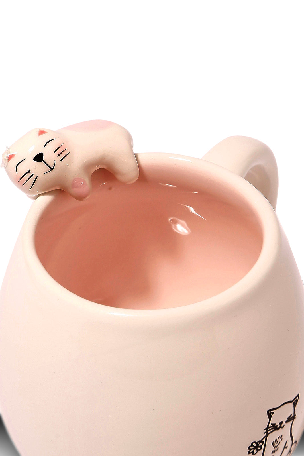 Redtag-Pink-Cat-Mug-Category:Cups-&-Mugs,-Colour:Pink,-Deals:New-In,-Dept:Home,-Filter:Home-Dining,-HMW-DIN-Crockery,-New-In-HMW-DIN,-Non-Sale,-S23A,-Section:Homewares-Home-Dining-