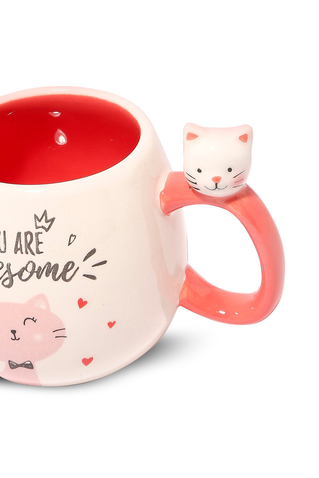 Redtag-White-Cat-Mug-Category:Cups-&-Mugs,-Colour:Assorted,-Deals:New-In,-Dept:Home,-Filter:Home-Dining,-HMW-DIN-Crockery,-New-In-HMW-DIN,-Non-Sale,-S23A,-Section:Homewares-Home-Dining-