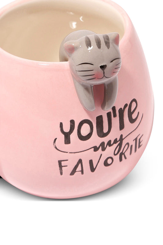 Redtag-Pink-CatÂ Mug-Category:Cups-&-Mugs,-Colour:Pink,-Deals:New-In,-Dept:Home,-Filter:Home-Dining,-HMW-DIN-Crockery,-New-In-HMW-DIN,-Non-Sale,-S23A,-Section:Homewares-Home-Dining-