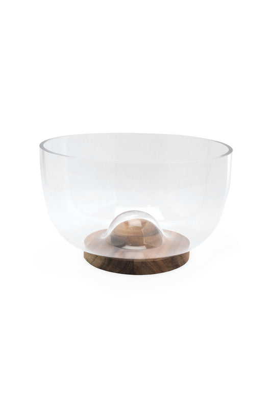 Redtag-Clear-Glass-Salad-Bowl-With-Wooden-Tray-Category:Trays,-Colour:White,-Deals:New-In,-Dept:Home,-Filter:Home-Dining,-HMW-DIN-Serveware,-New-In-HMW-DIN,-Non-Sale,-S23A,-Section:Homewares-Home-Dining-