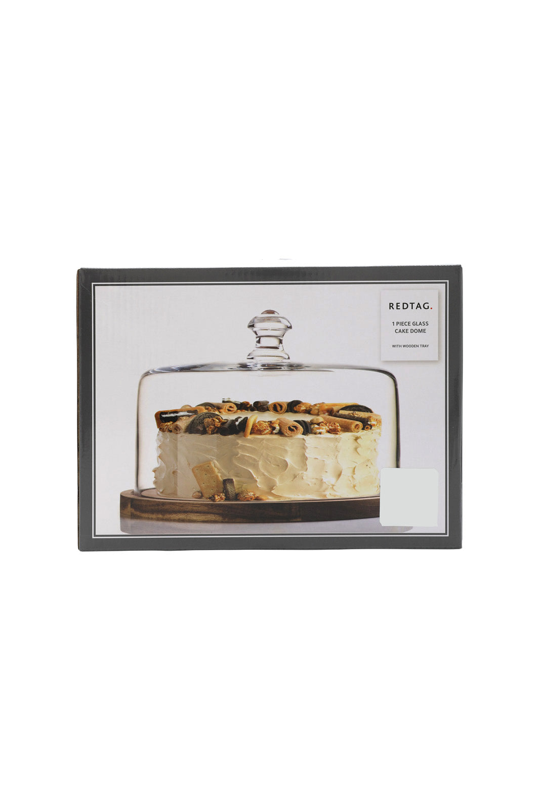 Redtag-Clear-Glass-Cake-Dome-With-Wooden-Tray-Category:Trays,-Colour:White,-Deals:New-In,-Dept:Home,-Filter:Home-Dining,-HMW-DIN-Serveware,-New-In-HMW-DIN,-Non-Sale,-S23A,-Section:Homewares-Home-Dining-