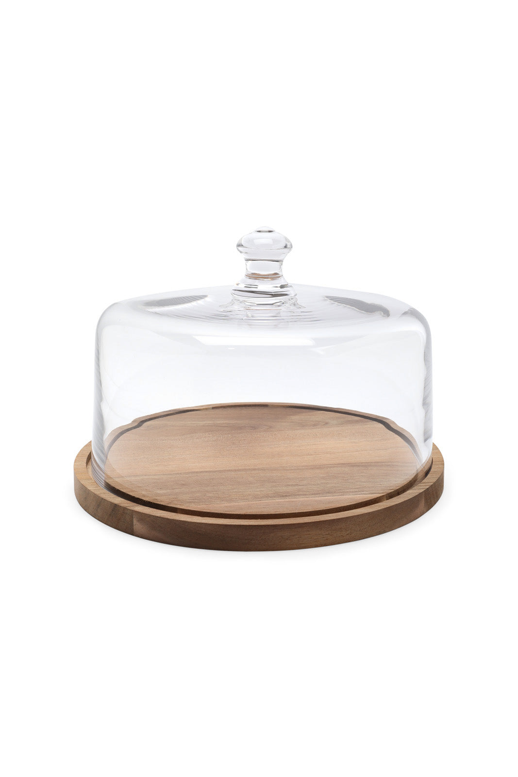 Redtag-Clear-Glass-Cake-Dome-With-Wooden-Tray-Category:Trays,-Colour:White,-Deals:New-In,-Dept:Home,-Filter:Home-Dining,-HMW-DIN-Serveware,-New-In-HMW-DIN,-Non-Sale,-S23A,-Section:Homewares-Home-Dining-