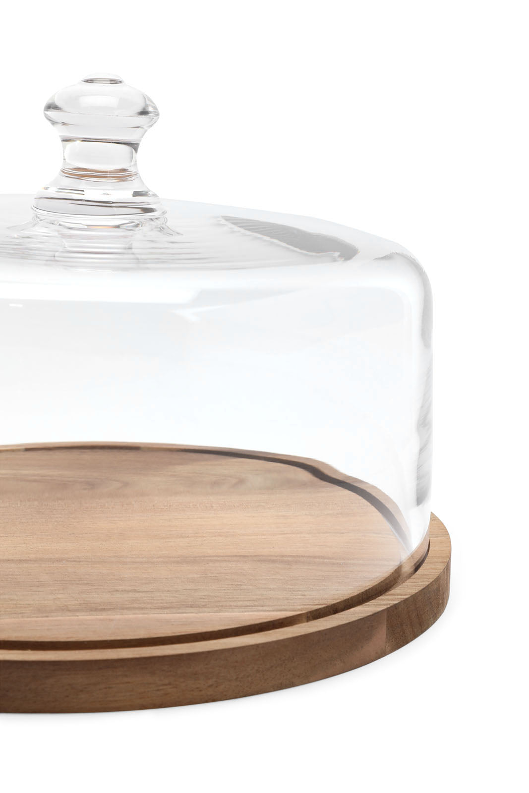 Redtag-Clear-Glass-Cake-Dome-With-Wooden-Tray-Category:Trays,-Colour:White,-Deals:New-In,-Dept:Home,-Filter:Home-Dining,-HMW-DIN-Serveware,-New-In-HMW-DIN,-Non-Sale,-S23A,-Section:Homewares-Home-Dining-