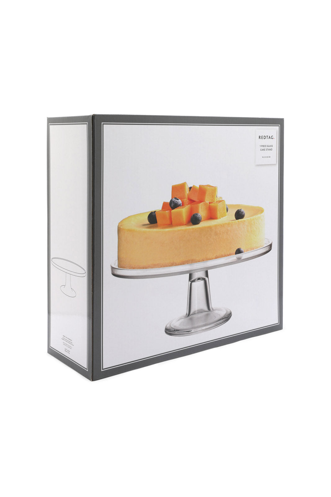 Redtag-Clear-Glass-Cake-Stand-Category:Bakeware,-Colour:White,-Deals:New-In,-Dept:Home,-Filter:Home-Dining,-HMW-DIN-Serveware,-New-In-HMW-DIN,-Non-Sale,-S23A,-Section:Homewares-Home-Dining-