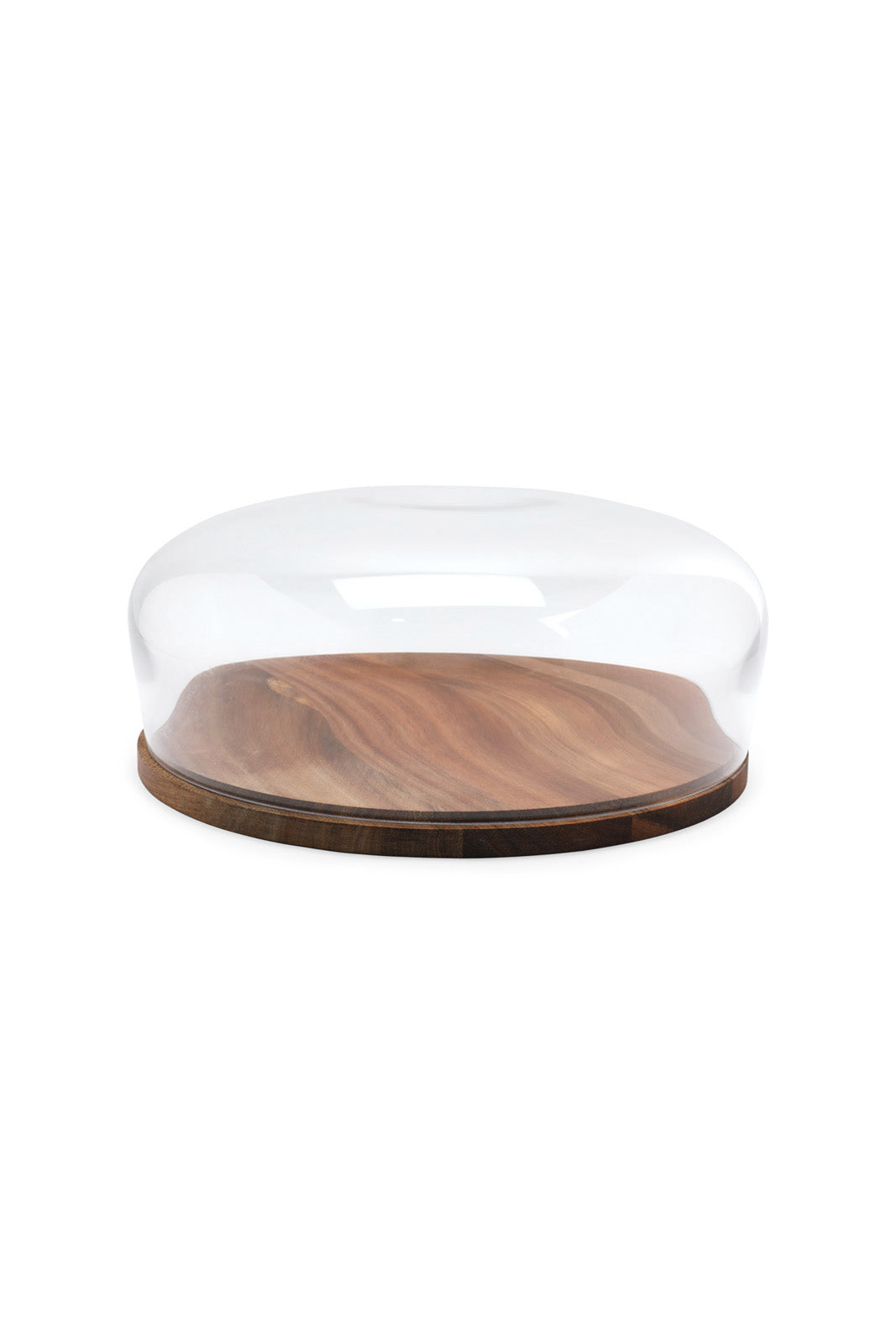 Redtag-Clear-Round-Bowl-With-Acacia-Wood-Tray-Category:Trays,-Colour:White,-Deals:New-In,-Dept:Home,-Filter:Home-Dining,-HMW-DIN-Serveware,-New-In-HMW-DIN,-Non-Sale,-S23A,-Section:Homewares-Home-Dining-