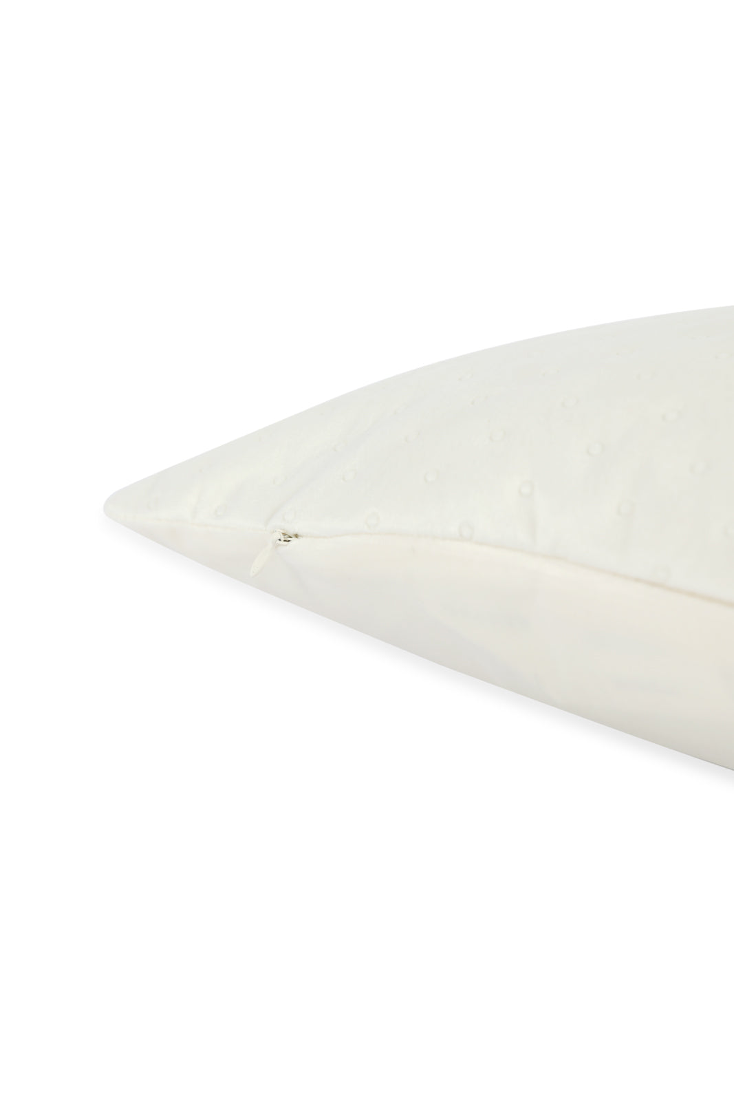Redtag-Ivory-Dotted-Plain-Velvet-Cushion-Category:Cushions,-Colour:Ivory,-Deals:New-In,-Dept:Home,-Filter:Home-Bedroom,-HMW-BED-Cushions,-New-In-HMW-BED,-Non-Sale,-S23A,-Section:Homewares-Home-Bedroom-