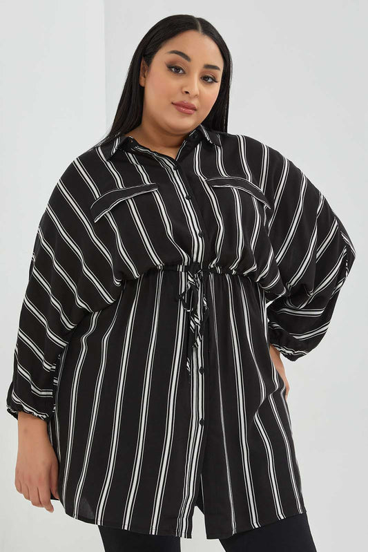 Redtag-Women-Assorted-Striped-Shirt-Dress-With-Waist-Tie-Up-Category:Dresses,-Colour:Assorted,-Deals:New-In,-Filter:Plus-Size,-LDP-Dresses,-New-In-LDP-APL,-Non-Sale,-Section:Women,-W22B-Women's-