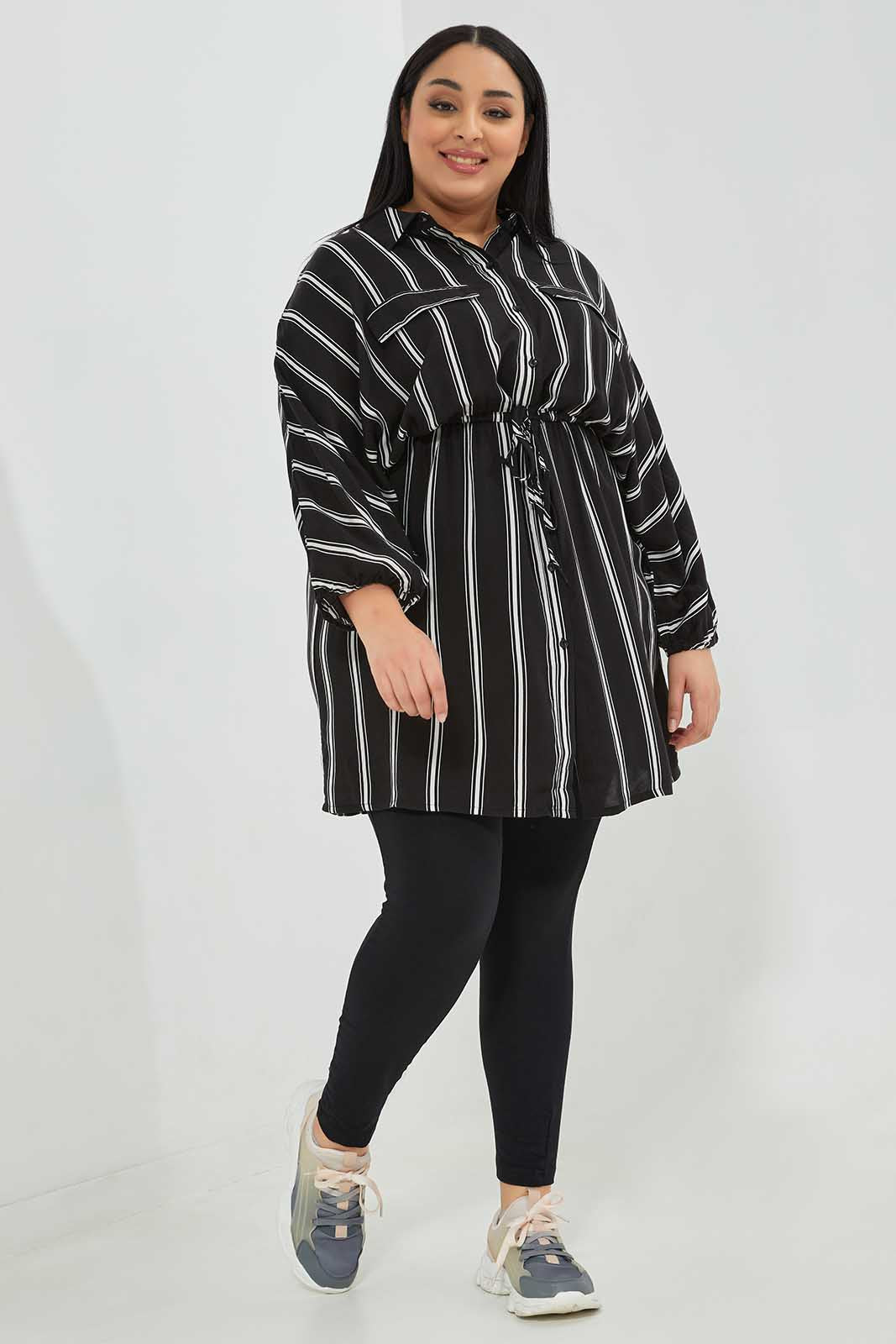 Redtag-Women-Assorted-Striped-Shirt-Dress-With-Waist-Tie-Up-Category:Dresses,-Colour:Assorted,-Deals:New-In,-Filter:Plus-Size,-LDP-Dresses,-New-In-LDP-APL,-Non-Sale,-Section:Women,-W22B-Women's-