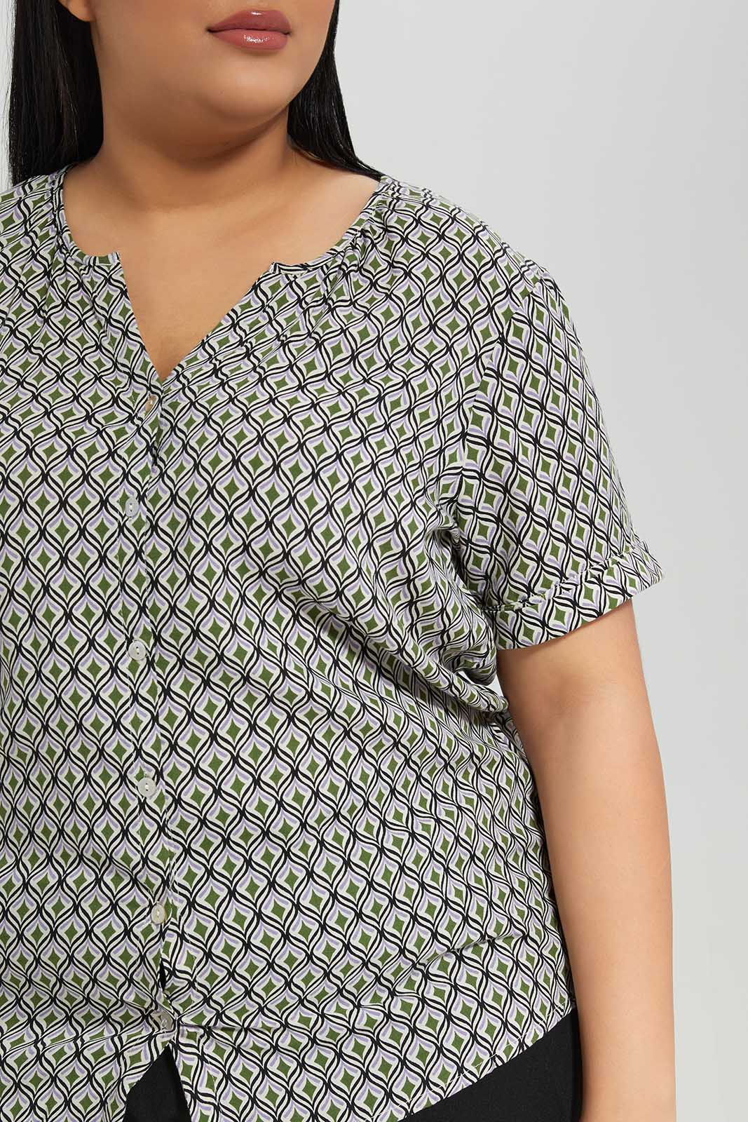 Redtag-Women-Assorted-Allover-Print-Short-Sleeve-Blouse-Category:Blouses,-Colour:Assorted,-Deals:New-In,-Filter:Plus-Size,-LDP-Blouses,-New-In-LDP-APL,-Non-Sale,-Section:Women,-W22A-Women's-