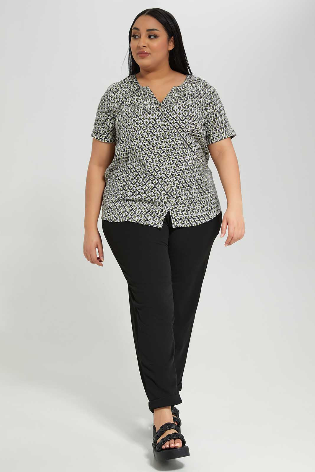 Redtag-Women-Assorted-Allover-Print-Short-Sleeve-Blouse-Category:Blouses,-Colour:Assorted,-Deals:New-In,-Filter:Plus-Size,-LDP-Blouses,-New-In-LDP-APL,-Non-Sale,-Section:Women,-W22A-Women's-