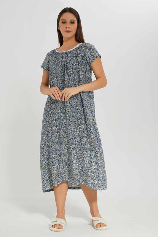 Redtag-Women-Assorted-Short-Sleeves-Aop-Ladies-Night-Gown-Category:Nightgowns,-Colour:Assorted,-Deals:New-In,-Dept:Ladieswear,-Filter:Women's-Clothing,-New-In-Women-APL,-Non-Sale,-Section:Women,-W22A,-Women-Nightgowns--