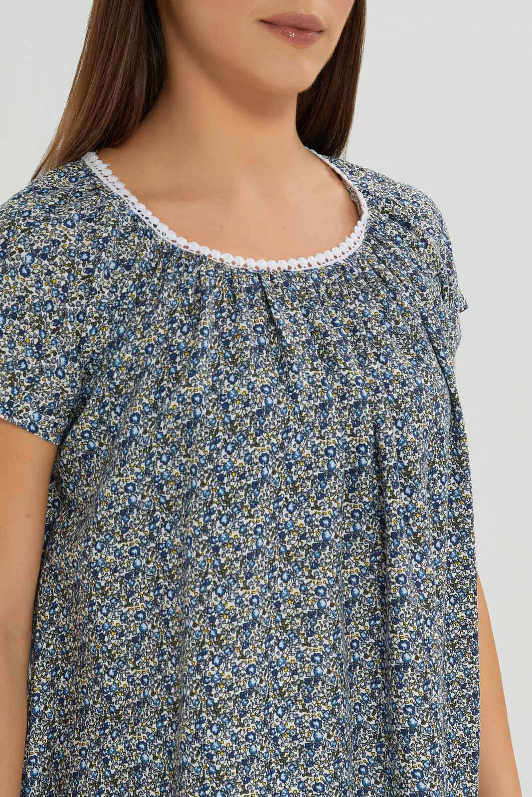 Redtag-Women-Assorted-Short-Sleeves-Aop-Ladies-Night-Gown-Category:Nightgowns,-Colour:Assorted,-Deals:New-In,-Dept:Ladieswear,-Filter:Women's-Clothing,-New-In-Women-APL,-Non-Sale,-Section:Women,-W22A,-Women-Nightgowns--