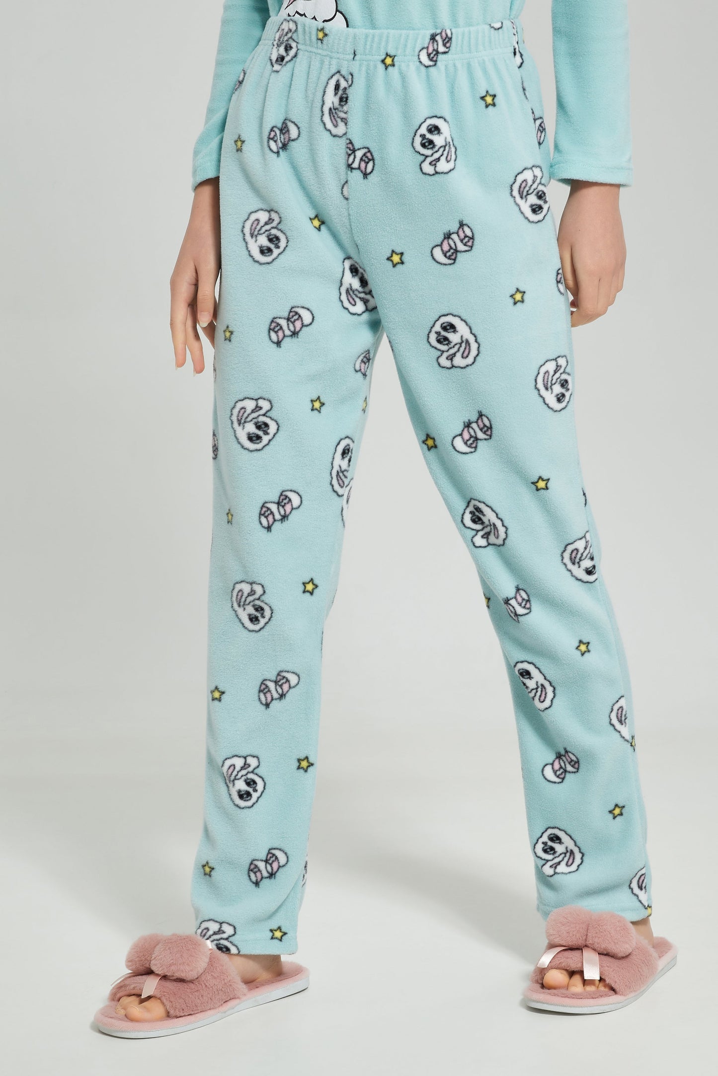 Senior Girls Mint Printed Pajama Set (2 Piece)