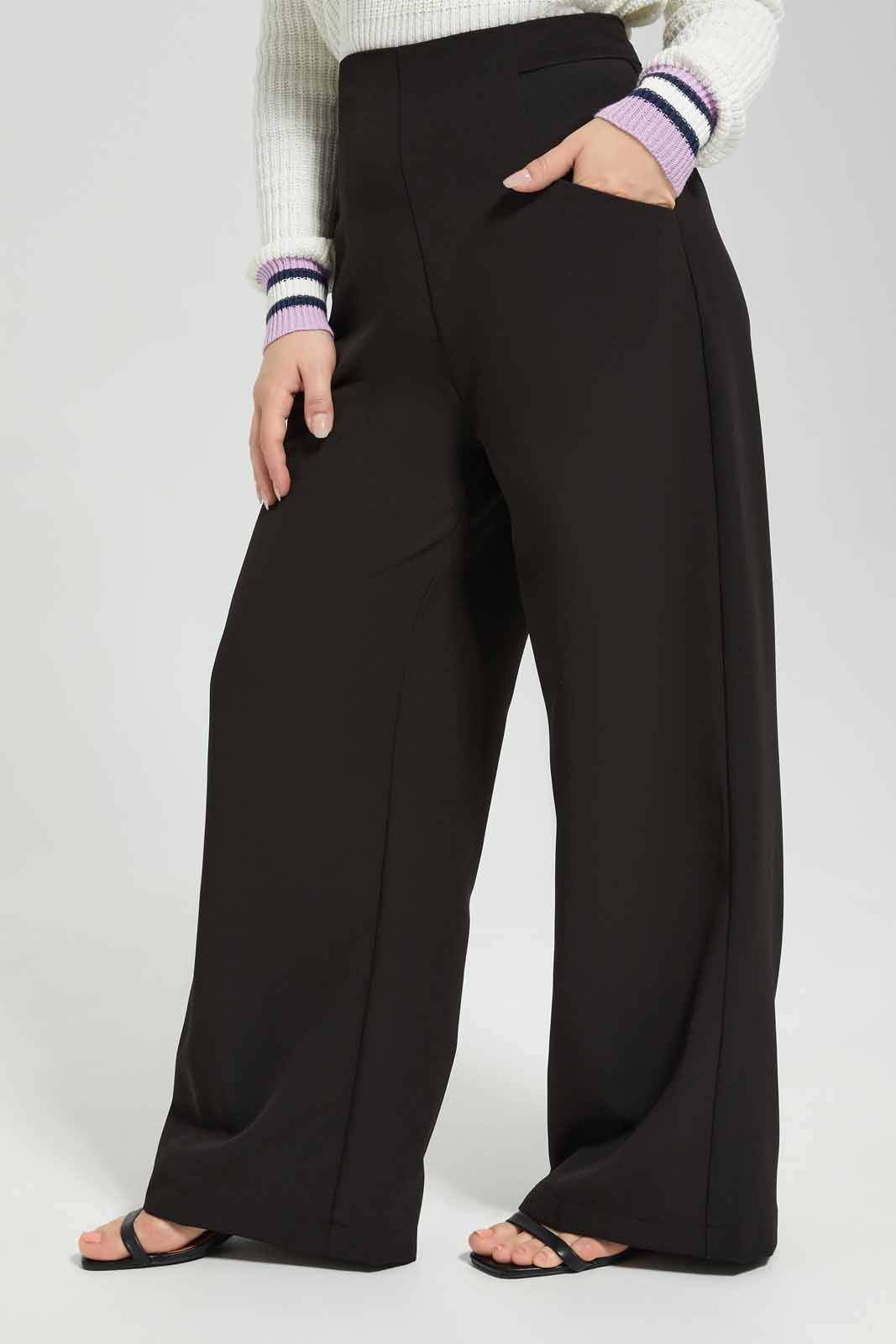 Redtag-Women-Black-Wide-Leg-Trousers-Category:Trousers,-Colour:Black,-Deals:New-In,-Filter:Women's-Clothing,-LMC,-Modest,-New-In-Women-APL,-Non-Sale,-Section:Women,-W22B,-Women-Trousers--