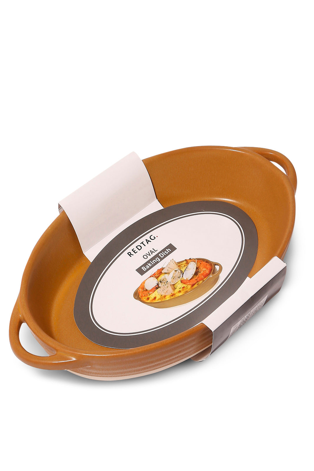 Redtag-Mustard-Oval-Baking-Dish-(Medium)-Category:Servewares,-Colour:Mustard,-Deals:New-In,-Dept:Home,-Filter:Home-Dining,-HMW-DIN-Serveware,-New-In-HMW-DIN,-Non-Sale,-S23A,-Section:Homewares-Home-Dining-