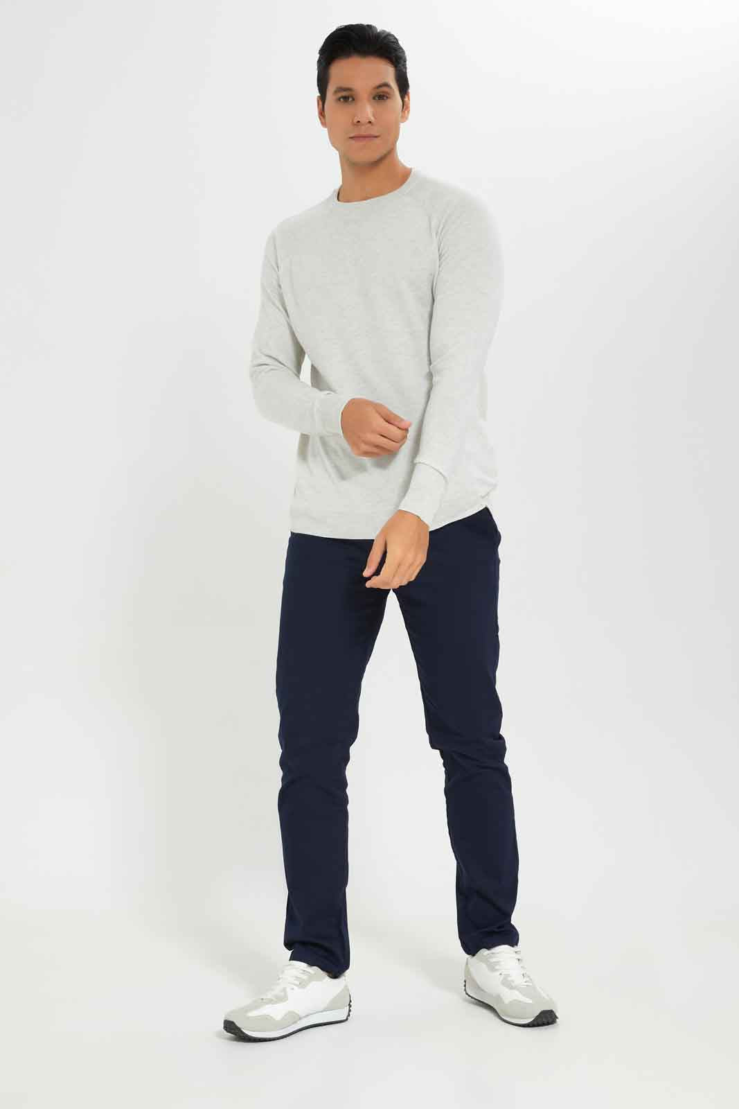 Redtag-Men-Ecru-Crew-Neck-Sweater-Category:Cardigans,-Colour:Ecru,-Deals:New-In,-Dept:Menswear,-Filter:Men's-Clothing,-Men-Cardigans,-New-In-Men-APL,-Non-Sale,-S23A,-Section:Men,-TBL-Men's-