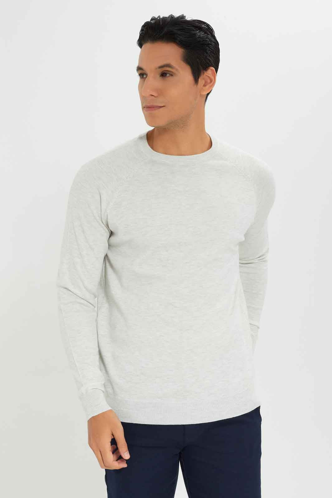 Redtag-Men-Ecru-Crew-Neck-Sweater-Category:Cardigans,-Colour:Ecru,-Deals:New-In,-Dept:Menswear,-Filter:Men's-Clothing,-Men-Cardigans,-New-In-Men-APL,-Non-Sale,-S23A,-Section:Men,-TBL-Men's-