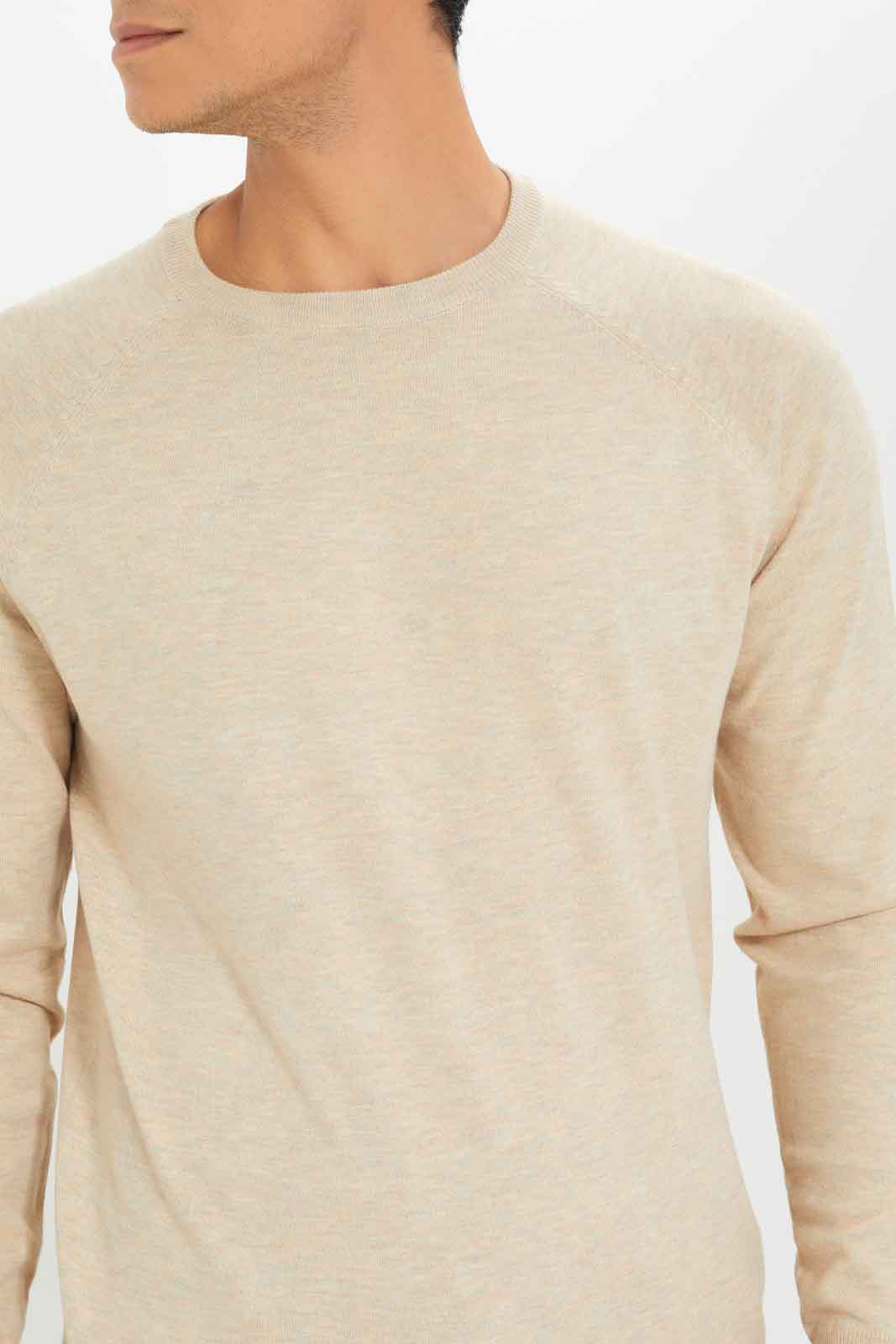 Redtag-Men-Beige-Crew-Neck-Sweater-Category:Cardigans,-Colour:Beige,-Deals:New-In,-Dept:Menswear,-Filter:Men's-Clothing,-Men-Cardigans,-New-In-Men-APL,-Non-Sale,-S23A,-Section:Men,-TBL-Men's-
