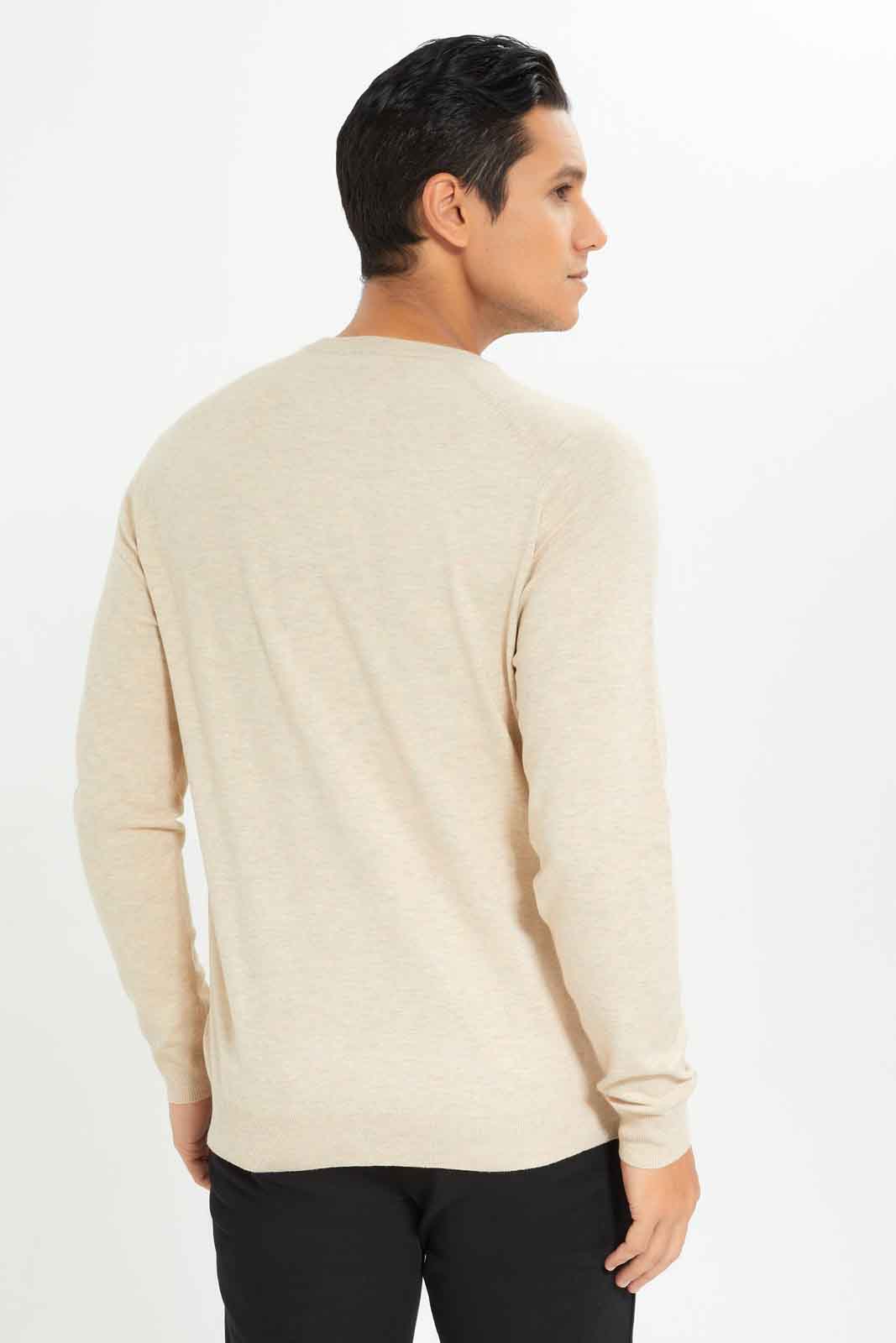 Redtag-Men-Beige-Crew-Neck-Sweater-Category:Cardigans,-Colour:Beige,-Deals:New-In,-Dept:Menswear,-Filter:Men's-Clothing,-Men-Cardigans,-New-In-Men-APL,-Non-Sale,-S23A,-Section:Men,-TBL-Men's-