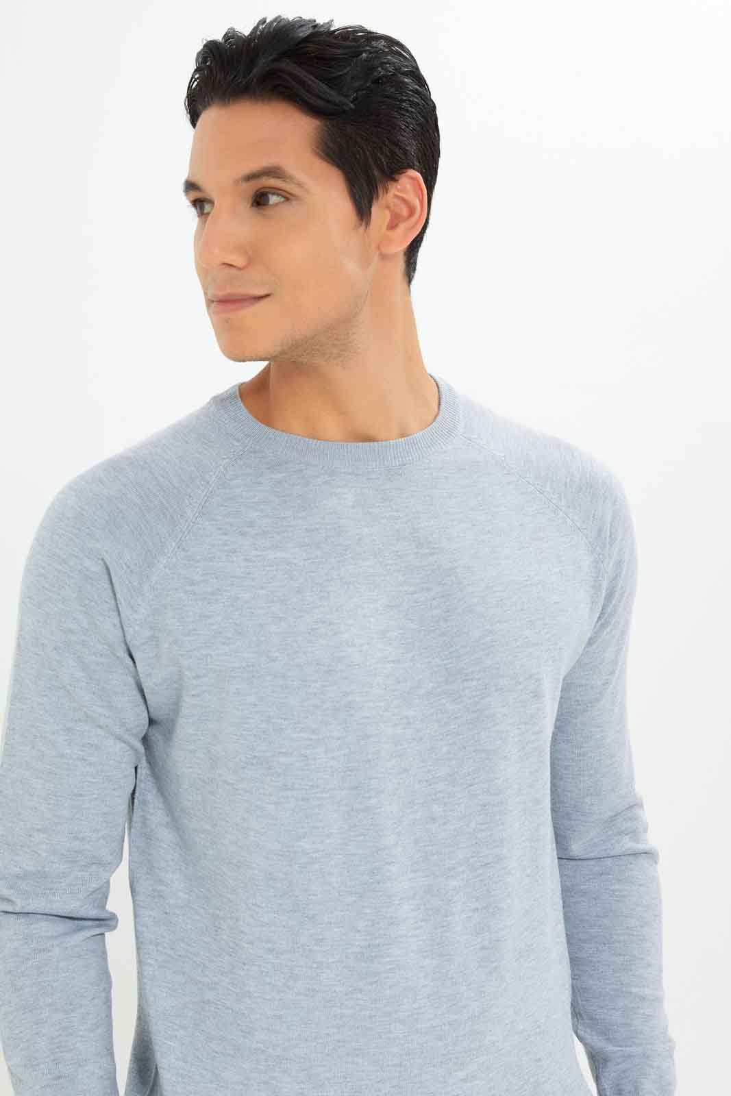 Redtag-Men-Grey-Crew-Neck-Sweater-Category:Cardigans,-Colour:Grey,-Deals:New-In,-Dept:Menswear,-Filter:Men's-Clothing,-Men-Cardigans,-New-In-Men-APL,-Non-Sale,-S23A,-Section:Men,-TBL-Men's-