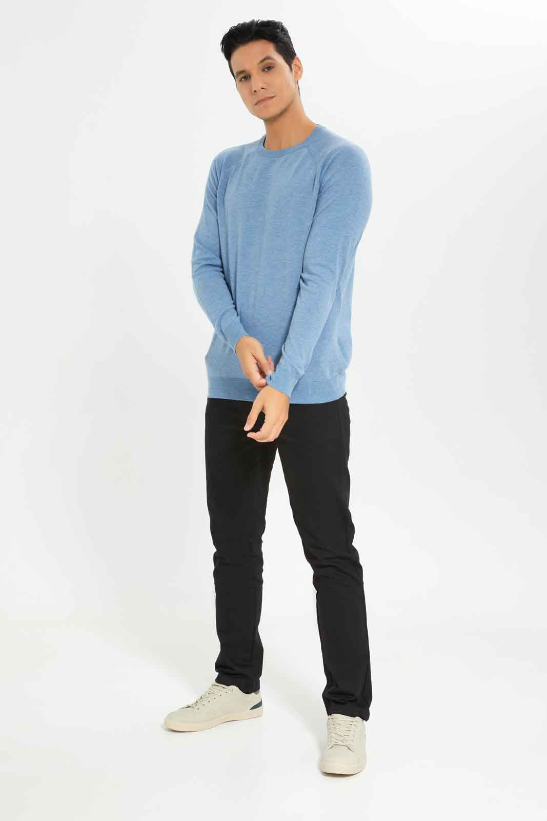 Redtag-Men-Blue-Crew-Neck-Sweater-Category:Cardigans,-Colour:Blue,-Deals:New-In,-Dept:Menswear,-Filter:Men's-Clothing,-Men-Cardigans,-New-In-Men-APL,-Non-Sale,-S23A,-Section:Men,-TBL-Men's-