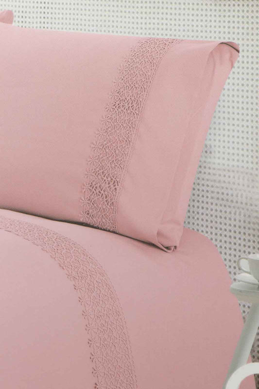 Redtag-Pink-2-Piece-Lace-Trim-Duvet-Cover-Set-(Single-Size)-Category:Duvet-Covers,-Colour:Pink,-Deals:New-In,-Dept:Home,-Filter:Home-Bedroom,-HMW-BED-Duvet-Covers,-New-In-HMW-BED,-Non-Sale,-S23A,-Section:Homewares-Home-Bedroom-