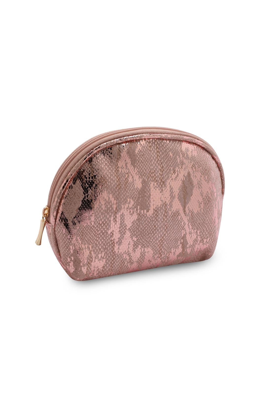 Redtag-Gold-Stripe-Cosmetic-Pouches-Category:Cosmetics,-Colour:Pink,-Dept:Ladieswear,-Filter:Women's-Accessories,-New-In,-New-In-Women-ACC,-Non-Sale,-S23A,-Section:Women,-Women-Cosmetics-Women-