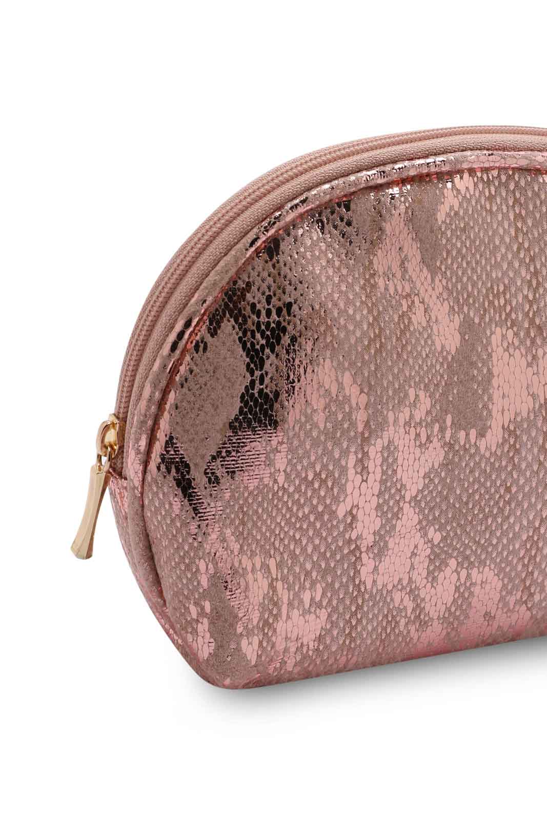 Redtag-Gold-Stripe-Cosmetic-Pouches-Category:Cosmetics,-Colour:Pink,-Dept:Ladieswear,-Filter:Women's-Accessories,-New-In,-New-In-Women-ACC,-Non-Sale,-S23A,-Section:Women,-Women-Cosmetics-Women-