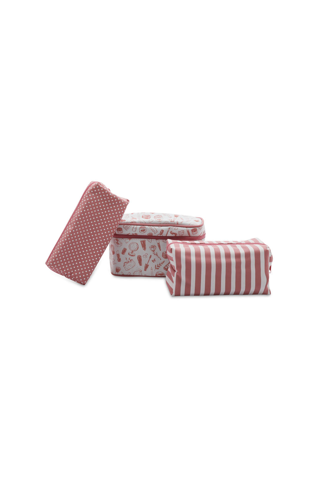 Redtag-Pink-Polka-Dots-Cosmetic-Pouches-Category:Cosmetics,-Colour:Pink,-Dept:Ladieswear,-Filter:Women's-Accessories,-New-In,-New-In-Women-ACC,-Non-Sale,-S23A,-Section:Women,-Women-Cosmetics-Women-