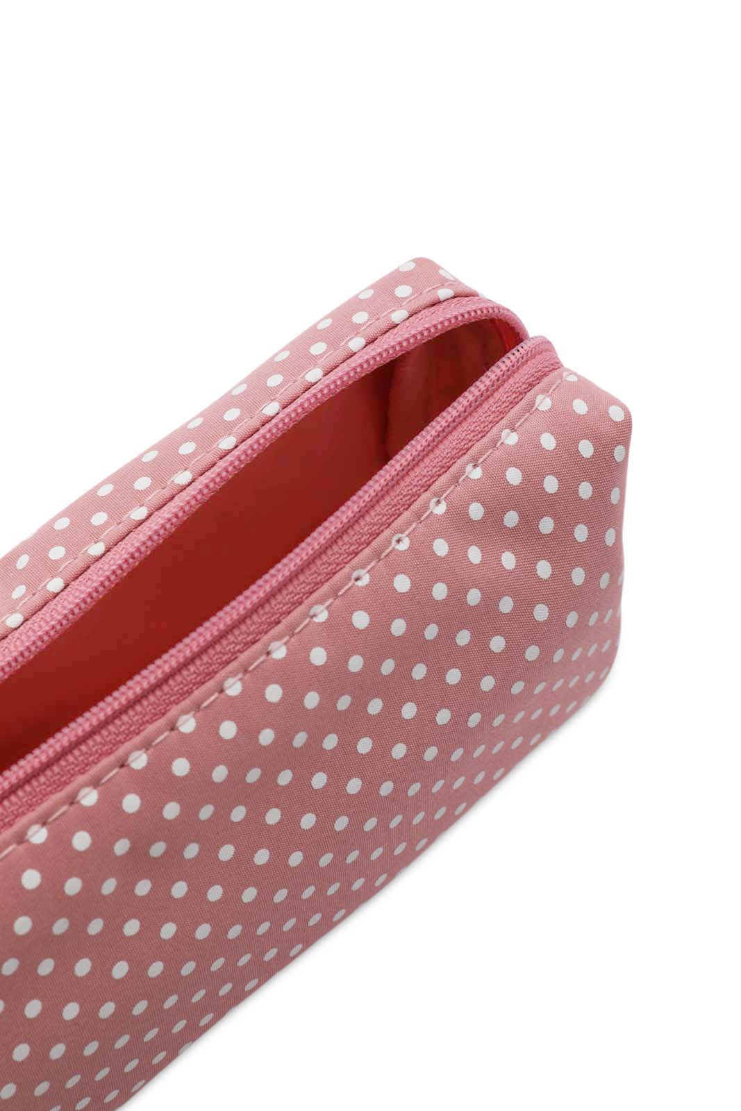 Redtag-Pink-Polka-Dots-Cosmetic-Pouches-Category:Cosmetics,-Colour:Pink,-Dept:Ladieswear,-Filter:Women's-Accessories,-New-In,-New-In-Women-ACC,-Non-Sale,-S23A,-Section:Women,-Women-Cosmetics-Women-