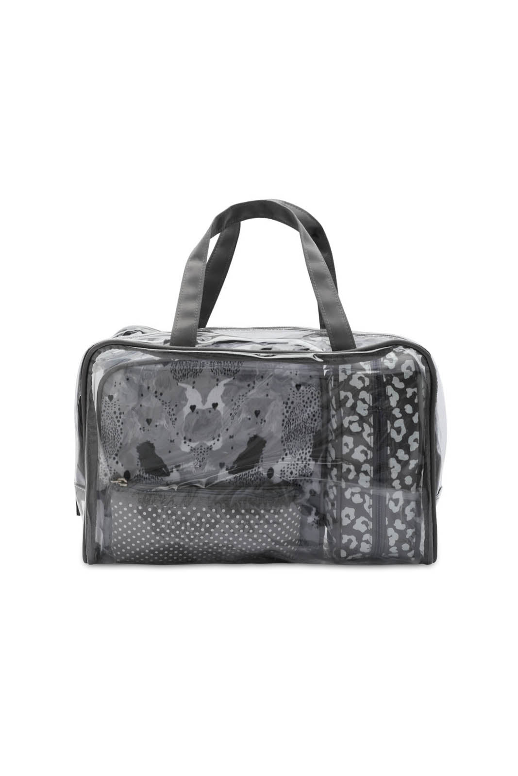 Redtag-Grey-Printed-Cosmetic-Pouches-Category:Cosmetics,-Colour:Grey,-Dept:Ladieswear,-Filter:Women's-Accessories,-New-In,-New-In-Women-ACC,-Non-Sale,-S23A,-Section:Women,-Women-Cosmetics-Women-