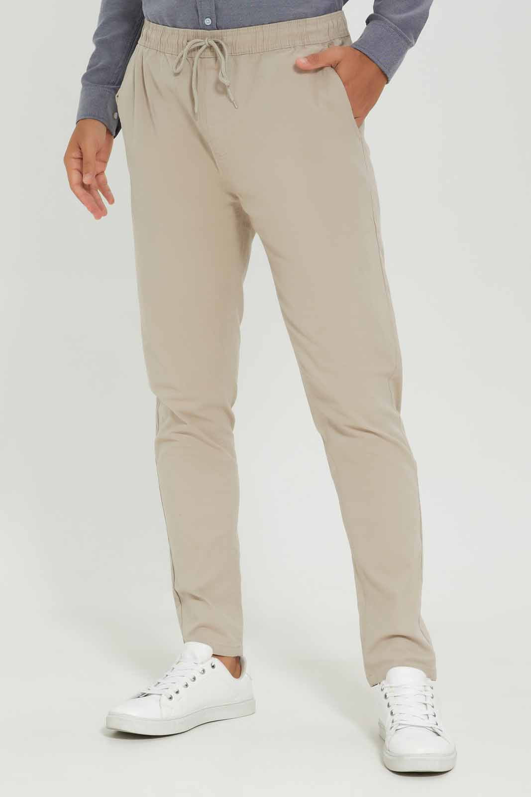 Redtag-Men-Light-Beige-Pull-On-Trousers-Category:Trousers,-Colour:Beige,-Deals:New-In,-Dept:Menswear,-Filter:Men's-Clothing,-Men-Trousers,-New-In-Men-APL,-Non-Sale,-S23A,-Section:Men,-TBL-Men's-