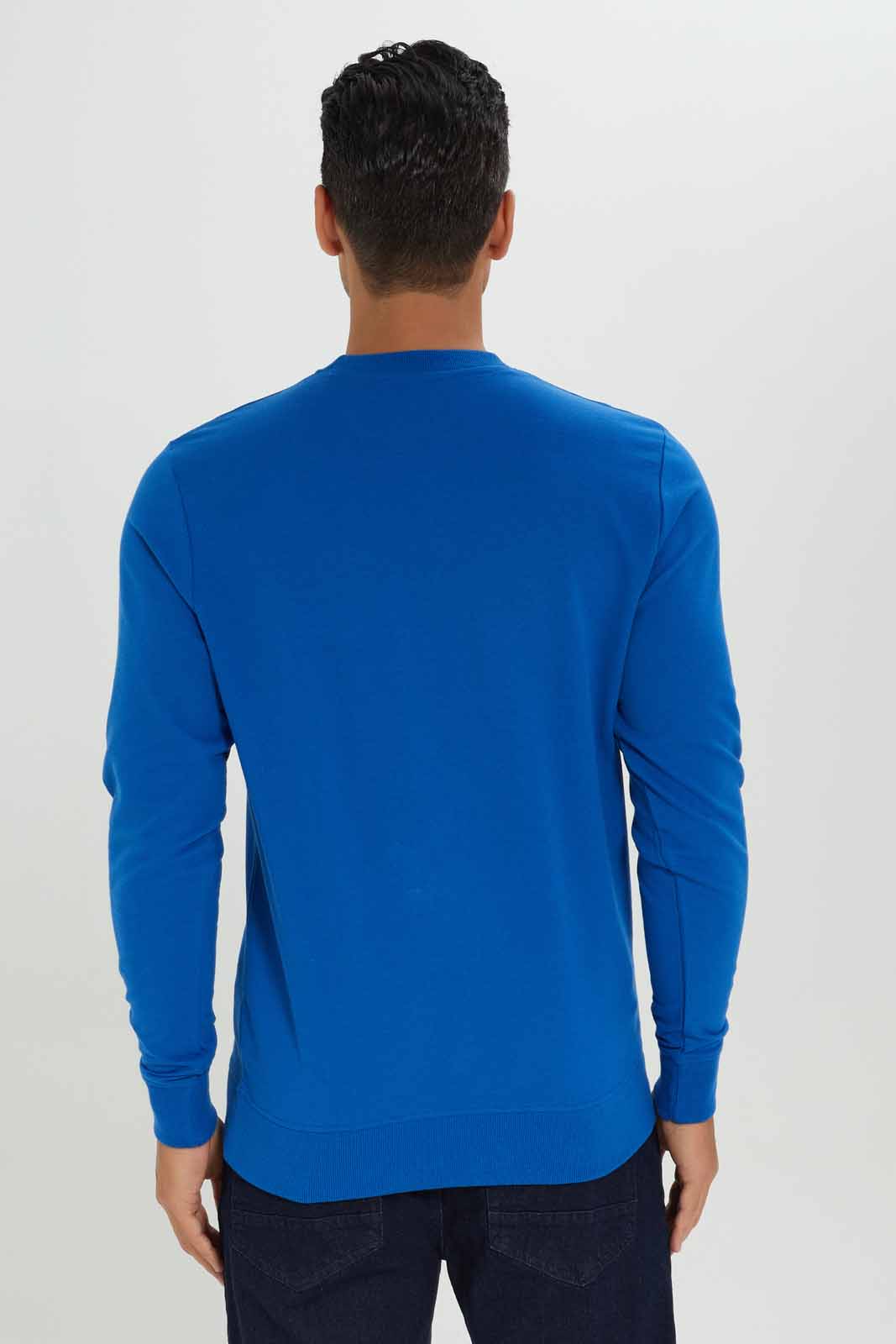 Redtag-Men-Blue-Crew-Neck-Sweatshirt-Category:Sweatshirts,-Colour:Blue,-Deals:New-In,-Dept:Menswear,-Filter:Men's-Clothing,-Men-Sweatshirts,-New-In-Men-APL,-Non-Sale,-S23A,-Section:Men,-TBL-Men's-