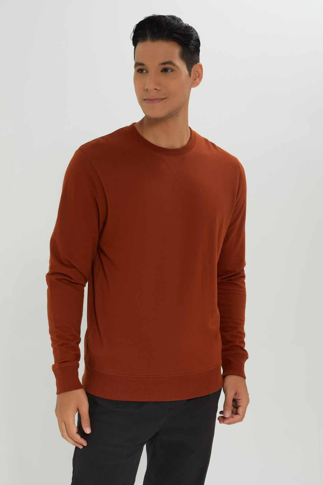 Redtag-Men-Orange-Crew-Neck-Sweatshirt-Category:Sweatshirts,-Colour:Orange,-Deals:New-In,-Dept:Menswear,-Filter:Men's-Clothing,-Men-Sweatshirts,-New-In-Men-APL,-Non-Sale,-S23A,-Section:Men,-TBL-Men's-