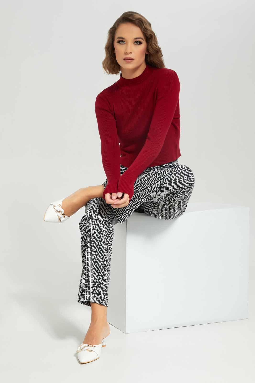 Redtag-Women-Burgundy-Pullover-Category:Pullovers,-Colour:Burgundy,-Deals:New-In,-Dept:Ladieswear,-Filter:Women's-Clothing,-LDC,-LDC-Pullovers,-New-In-LDC-APL,-Non-Sale,-S23A,-Section:Women-Women's-