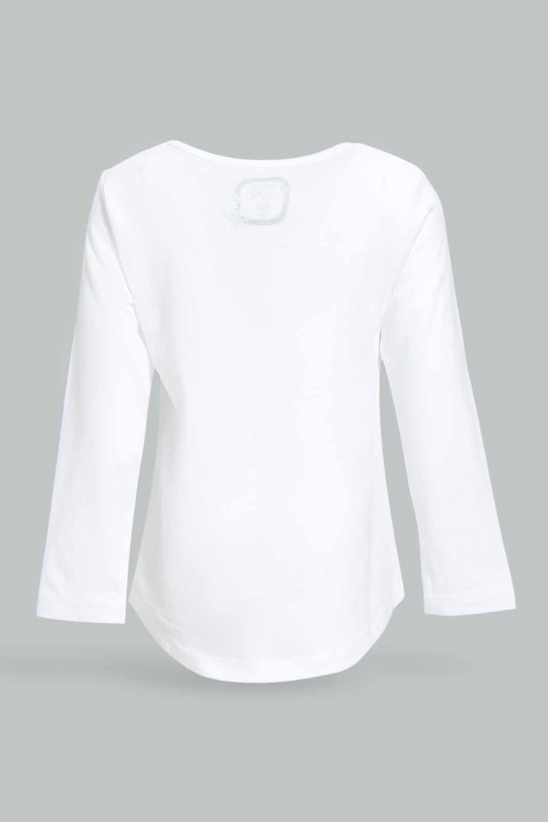 Redtag-Girls-White-Placement-Print-Graphic-Tee-Category:T-Shirts,-Colour:White,-Deals:New-In,-Dept:Girls,-Filter:Infant-Girls-(3-to-24-Mths),-ING-T-Shirts,-New-In-ING-APL,-Non-Sale,-S23A,-Section:Girls-(0-to-14Yrs),-TBL-Infant-Girls-3 to 24 Months