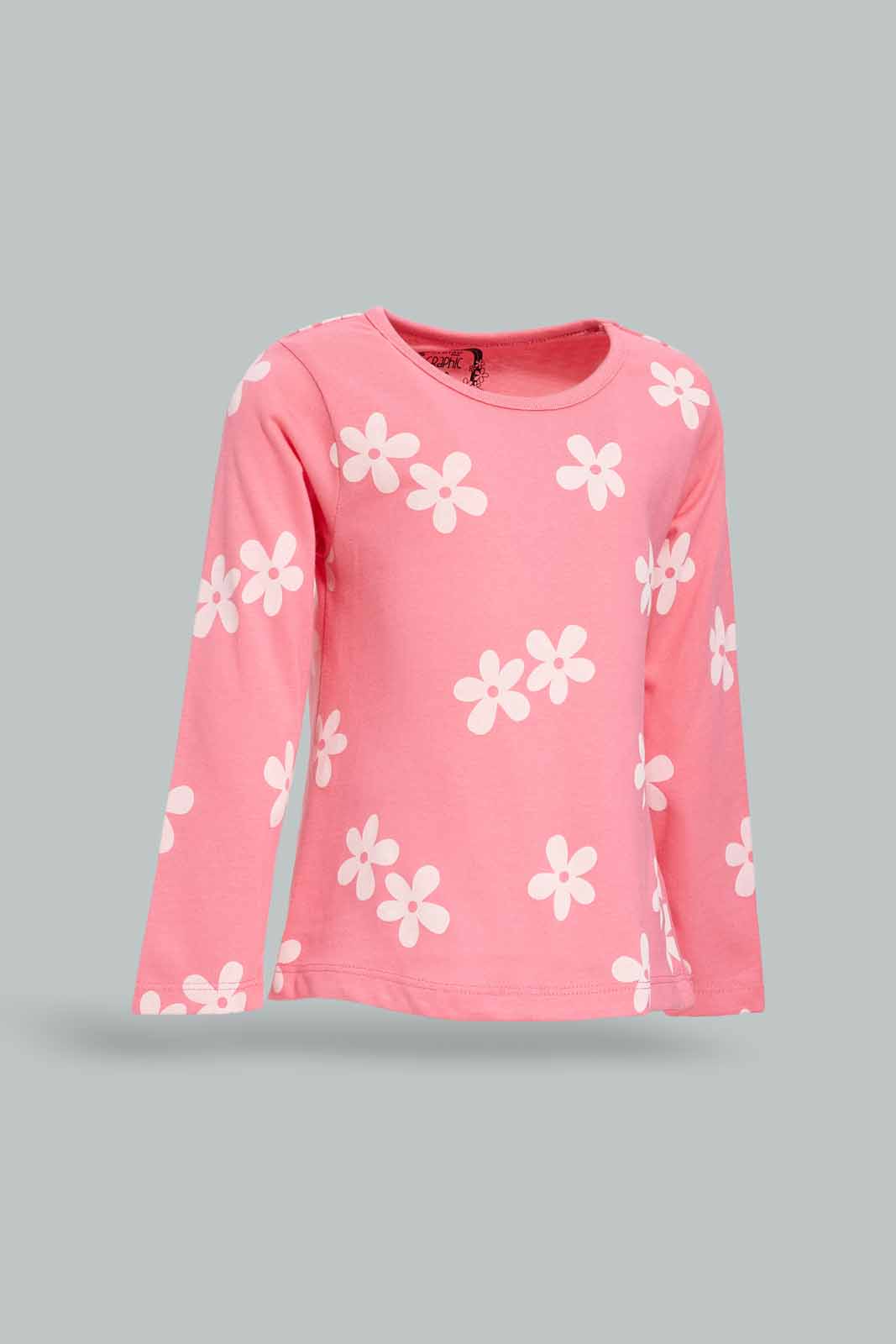 Redtag-Girls-Pink-Aop-Tee-Category:T-Shirts,-Colour:Apricot,-Deals:New-In,-Dept:Girls,-Filter:Infant-Girls-(3-to-24-Mths),-ING-T-Shirts,-New-In-ING-APL,-Non-Sale,-S23A,-Section:Girls-(0-to-14Yrs),-TBL-Infant-Girls-3 to 24 Months