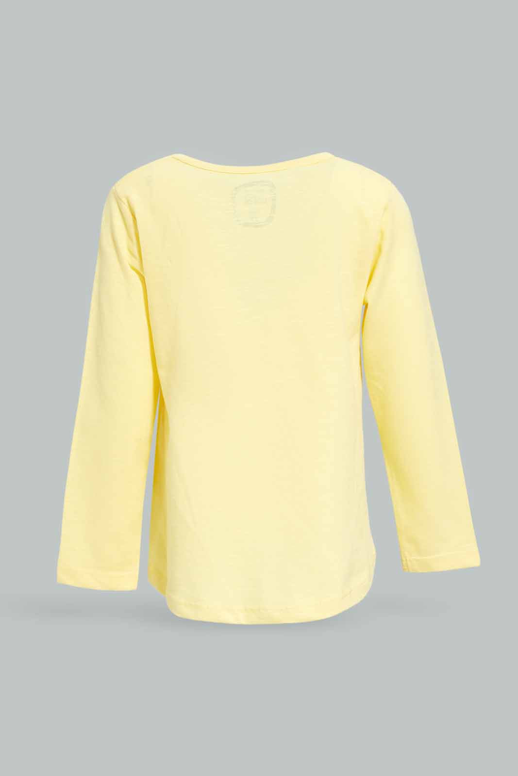 Redtag-Girls-Yellow-Solid-Tee-Category:T-Shirts,-Colour:Yellow,-Deals:New-In,-Dept:Girls,-Filter:Infant-Girls-(3-to-24-Mths),-ING-T-Shirts,-New-In-ING-APL,-Non-Sale,-S23A,-Section:Girls-(0-to-14Yrs),-TBL-Infant-Girls-3 to 24 Months