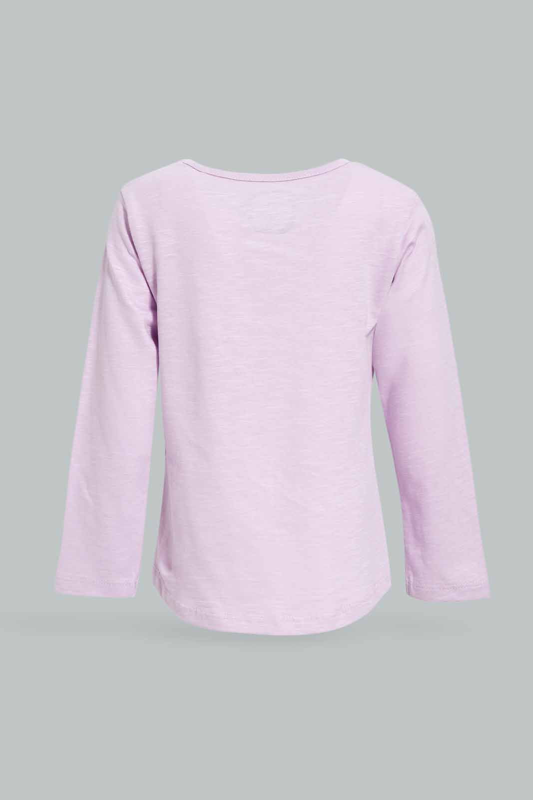 Redtag-Girls-Lilac-Solid-Tee-Category:T-Shirts,-Colour:Lilac,-Deals:New-In,-Dept:Girls,-Filter:Infant-Girls-(3-to-24-Mths),-ING-T-Shirts,-New-In-ING-APL,-Non-Sale,-S23A,-Section:Girls-(0-to-14Yrs),-TBL-Infant-Girls-3 to 24 Months