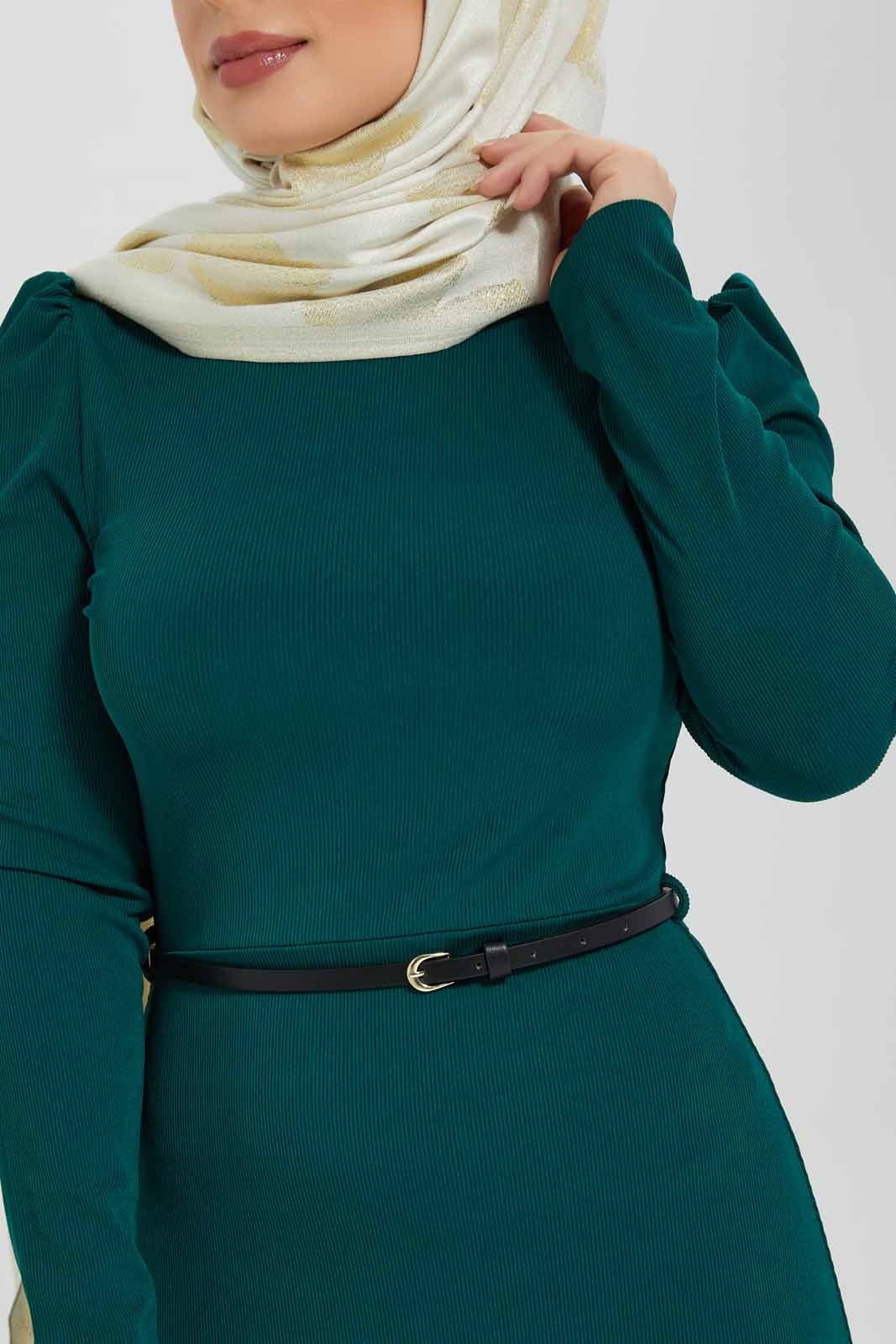 Redtag-Women-Turtleneck-Long-Sleeve-Dress-Category:Dresses,-Colour:Green,-Deals:New-In,-Filter:Women's-Clothing,-LMC,-Modest,-New-In-Women-APL,-Non-Sale,-Section:Women,-W22B,-Women-Dresses--