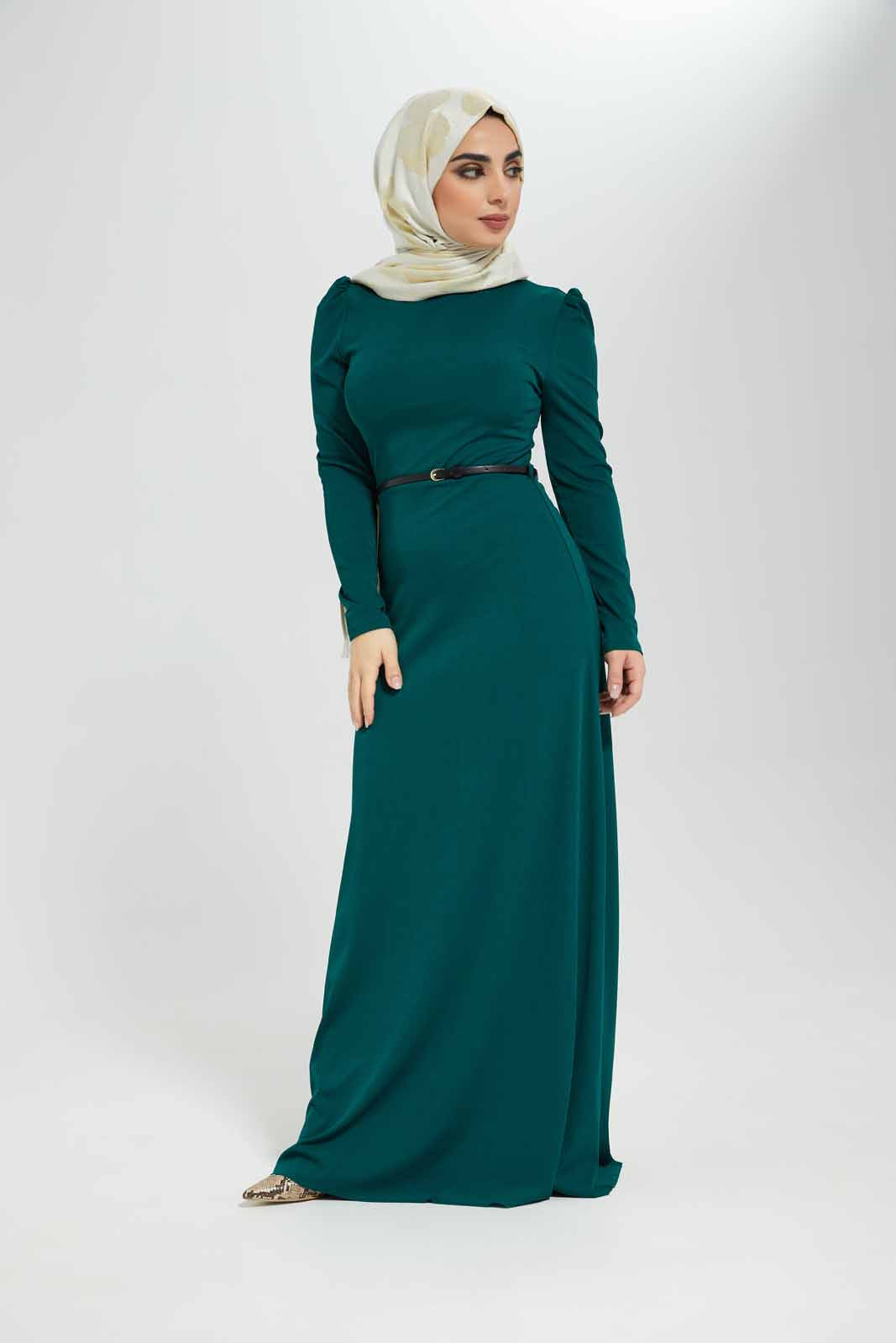 Redtag-Women-Turtleneck-Long-Sleeve-Dress-Category:Dresses,-Colour:Green,-Deals:New-In,-Filter:Women's-Clothing,-LMC,-Modest,-New-In-Women-APL,-Non-Sale,-Section:Women,-W22B,-Women-Dresses--
